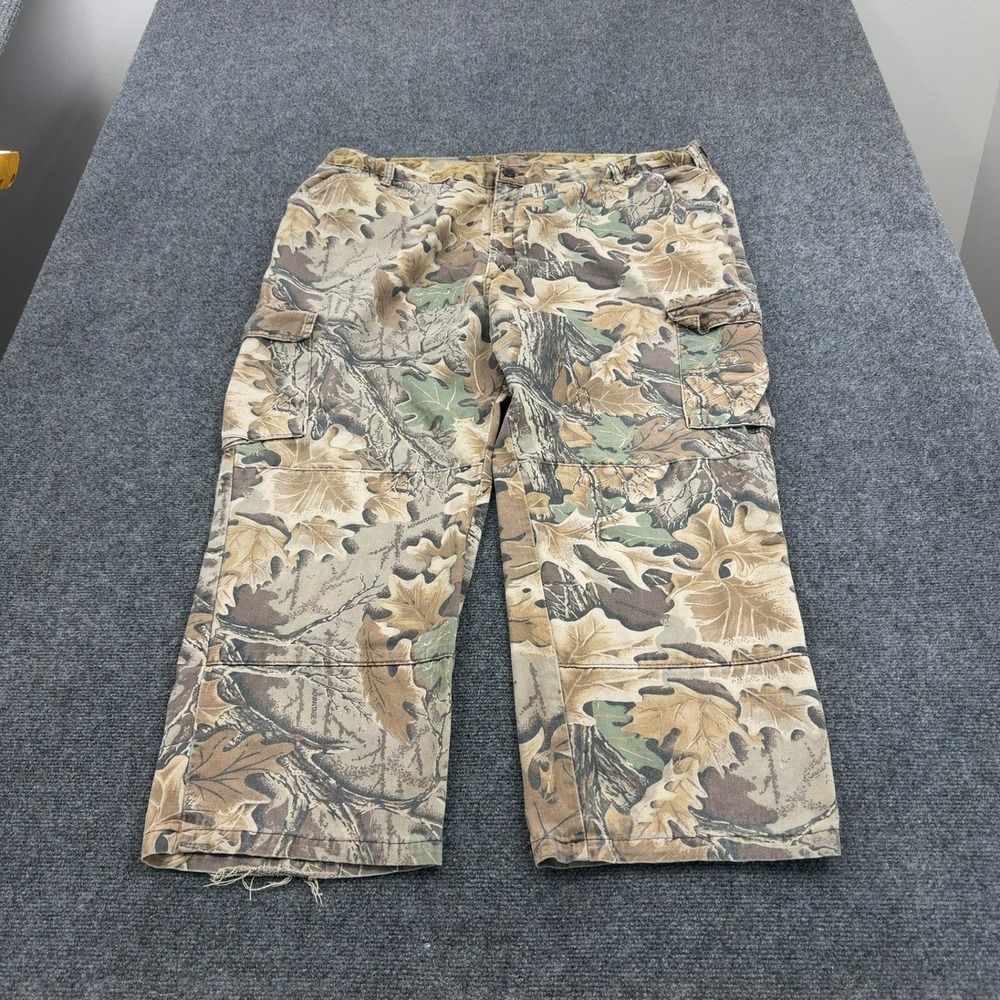 Advantage Cargo Pants Mens 2XG Brown Cotton Camo Real Tree Leaf Utility Gorpcore